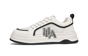 HLA Низкие скейтерские кроссовки мужские бело-черные, цвет White Black
