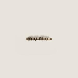Металлическая заколка для волос с эмалью MIU MIU, черный