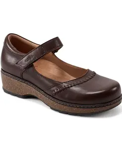 Женские балетки Mary Jane Kalece с прострочкой из кожи Earth, коричневый