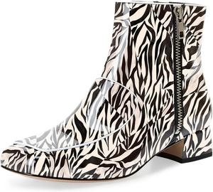 Женские ботильоны Zszszsu с квадратным носком, боковой молнией и низким каблуком-блоком, подходящие для повседневной носки, офиса, вечеринок и торжественных мероприятий, размеры 4-16 US, Black And White Stripes