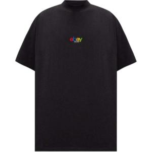 Футболка оверсайз с принтом логотипа Ebay Balenciaga, черный