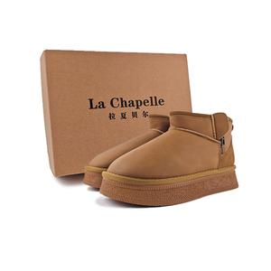 Модные хлопковые ботинки на платформе, теплые, водостойкие и износостойкие, короткие, женские, верблюжьего цвета La Chapelle, Camel