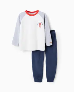 Детская пижама из бархата с принтом в виде монстра Zippy, темно-синий