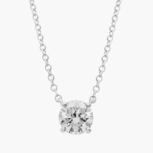 Подвеска с четырьмя зубцами в форме корзины и бриллиантом-солитером из платины (3/4 карата, Tw. - HI / SI1-SI2) Blue Nile