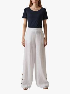 Брюки из чистого льна с пуговицами James Lakeland, White