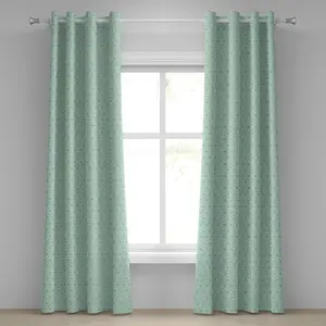 Бирюзовая штора на люверсах ABAKUHAUS, монохромный узор Горизонтальные линии, вдохновленные космосом, фон, декоративные двухпанельные шторы, 280 см x 175 см, цвет: мятно-белый, кремовый Abakuhaus