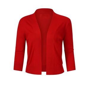 Женский укороченный кардиган 3/4 рукава с открытой передней частью Maxxis Merch, Red