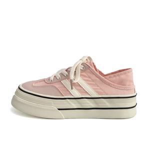 JimiXiong Женские кэжуал кеды низкие бежево-розово-красные розовые, цвет Pink