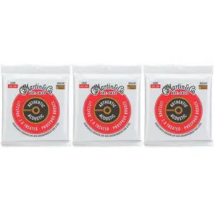 Сменные струны для гитары Martin MA540T Authentic Acoustic Lifespan 2.0, обработанная фосфорная бронза 92/8 (3 комплекта) - .012-.054, легкая натяжка