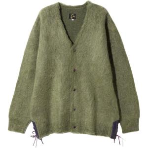 Кардиган с кожаной нашивкой Needles, зеленый