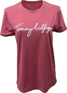 Женская футболка с полосатым логотипом Tommy Hilfiger, Rouge (Script Logo)