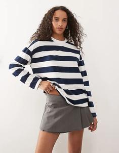 Толстовка Noisy May в белую и тёмно-синюю полоску