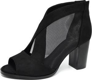 Сандалии с сеткой, высокие массивные каблуки, открытый носок, летние ботильоны SICARE, Black