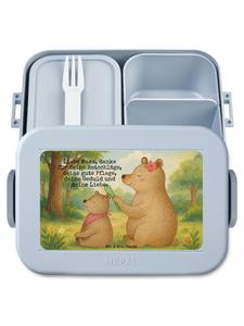 Mr. & Mrs. Panda Дизайн детского ланчбокса в виде медвежонка с надписью пастельно-голубого цвета