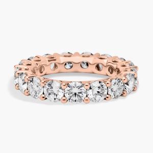 Кольцо-корзинка с низким куполом и выращенными в лаборатории бриллиантами из розового золота 14 карат (4 карата, двойной - FG / VS2-SI1) Blue Nile