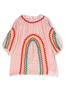 Бархатное платье Rainbow Ribbon Stella McCartney Kids, розовый