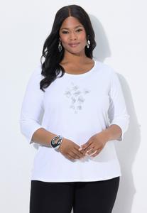 Топ Ulla Popken DETAIL PIMA, Snow White/White