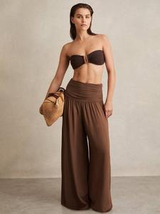 Широкие брюки Lola с зауженным силуэтом Reiss, Brown