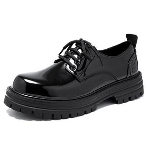 WEISHIBANGWEI Мужские повседневные туфли из черной лаковой кожи, цвет Black Patent Leather