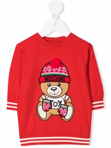 Платье-толстовка Teddy Bear Moschino Kids, красный