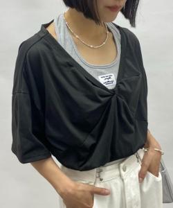 Топ имитация из двух частей Mebole, черный