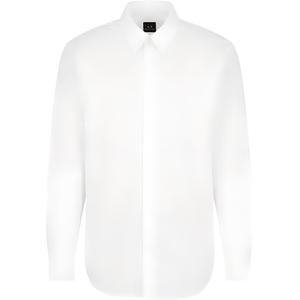 Хлопковая рубашка ARMANI EXCHANGE, белый