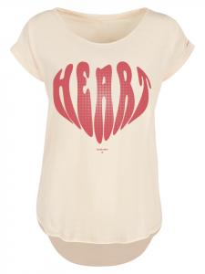 Удлиненная футболка с сердечком ко Дню святого Валентина, красная в цвете Белый песок F4NT4STIC