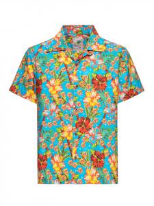 King Kerosin Футболка с изображением гавайской девушки в стиле хула, цвет светло-голубой