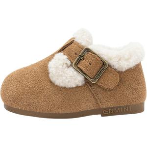 Скользоустойчивые противоударные легкие утепленные низкие ботинки для малышей EBMINI, camel