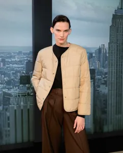 Короткий гладкий пуховик для женщин Woman Limited El Corte Inglés, бежево-серый