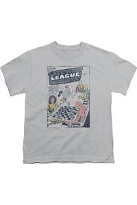 Футболка с коротким рукавом для детей "Лига справедливости Америки: Мир без возврата" Gildan, серебряный