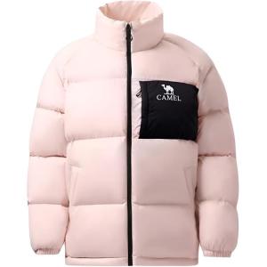 Пуховик Unisex с воротником стойкой утепленный CAMEL, белый jade powder / phantom черный