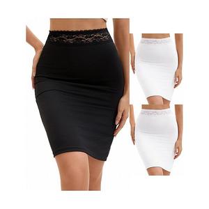 3 пачки антистатических полукомбинаций для женщин с цветочным кружевом на поясе Inspire Chic, White Black