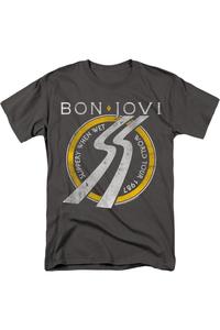 Футболка / футболка для взрослых с коротким рукавом Bon Jovi Slippery When Wet World Tour Gildan, цвет charcoal