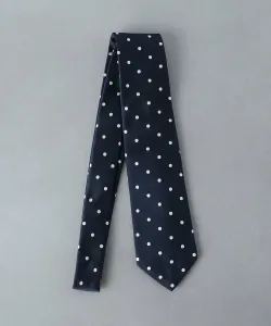 Галстук в горошек среднего размера United Arrows, цвет Navy