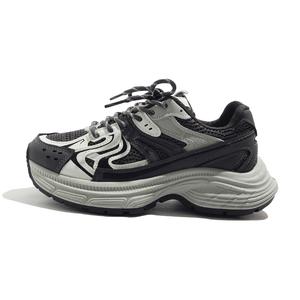 BEIER Женские легкие утолщенные кроссовки на платформе для увеличения роста серо-черные, цвет Gray Black