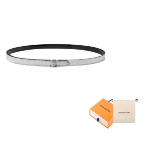 LOUIS VUITTON Кожаный ремень Women's Silver/Black 1,5 см
