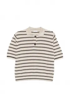 Поло в полоску Brunello Cucinelli, бежевый
