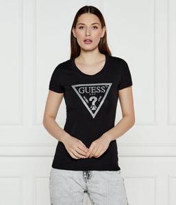 Футболка Guess Jeans Slim Fit, черный / серебряный