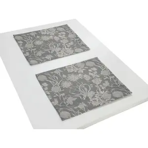 Platzset Flower Cuveé Light органический GOTS, сертифицирован CERES 0242, Сделано в Германии Adam, темно-серый