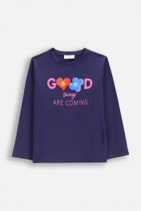 Детский лонгслив Coccodrillo, темно-синий