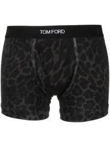 Боксеры с леопардовым принтом и логотипом TOM FORD, черный