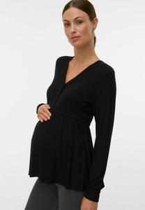 Блуза MAMALICIOUS NORMAL GESCHNITTEN V-AUSSCHNITT , Black