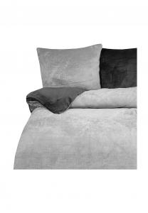 Постельное белье двустороннее Cofi с пододеяльником на молнии, 200x200 см, черный / серый