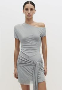 Платье PULL&BEAR SHORT WITH DIAMANTE AND TIE DETAIL, Grey