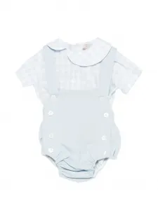 Комплект боди с принтом "гингем" (набор из двух штук) La Stupenderia, синий