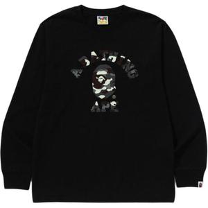 Bape 1st Camo College лонгслив A BATHING APE, черный