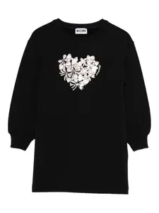 Платье с бантом в форме сердца Moschino Kids, черный