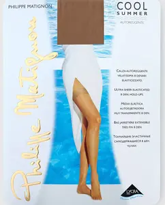 Женские летние самонесущие колготки Philippe Matignon плотностью 8 ден, цвет Natural