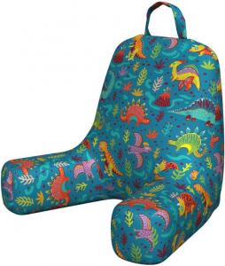 Наволочка для подушки для чтения Ambesonne Dinosaur Party, рисунок в мультяшном стиле, иллюстрация доисторического периода: растения и вулканы, мягкая набивная наволочка для кровати, маленький размер, многоцветная., Multicolor